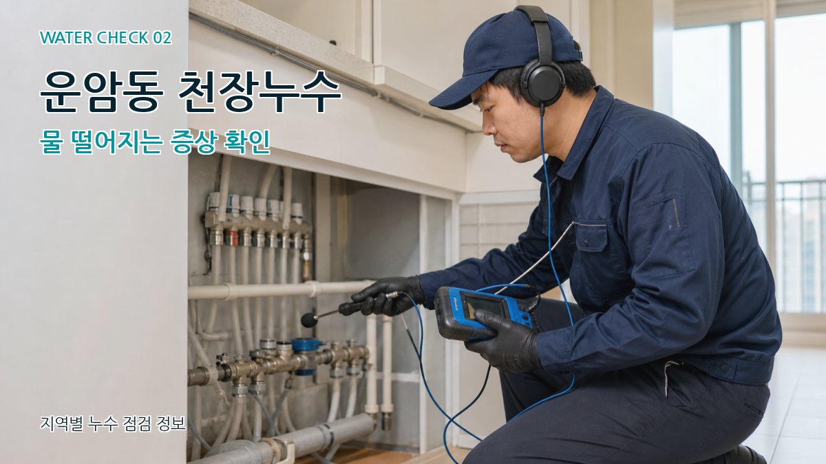 운암동 천장누수 물 떨어지는 증상 확인