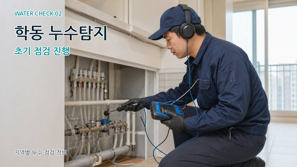 학동 화장실누수 누수탐지 이미지