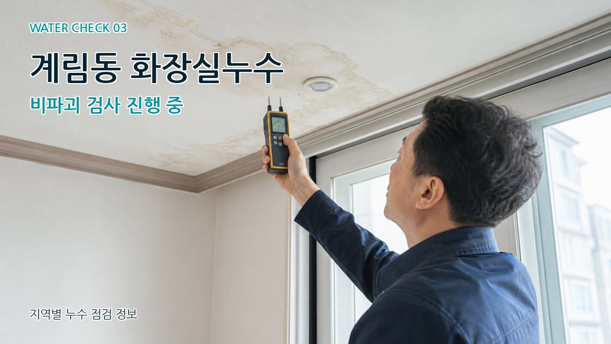 계림동 화장실누수 비파괴 검사 진행 중