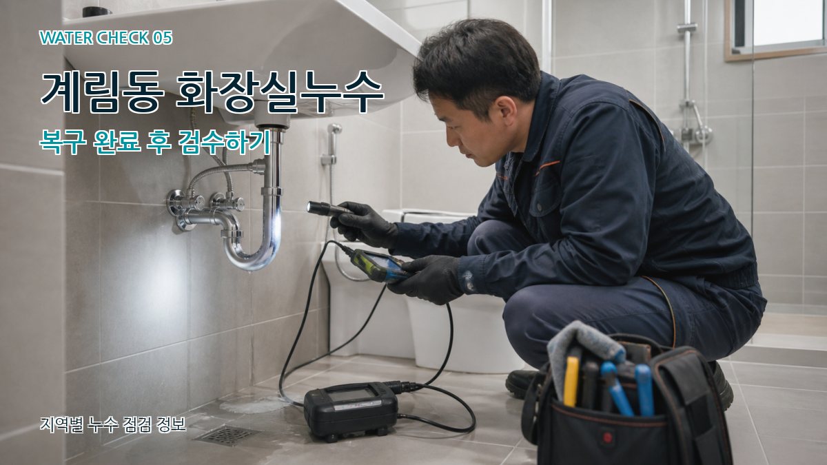 계림동 화장실누수 복구 완료 후 검수하기