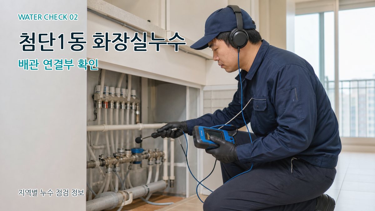 첨단1동 화장실누수 배관 연결부 확인