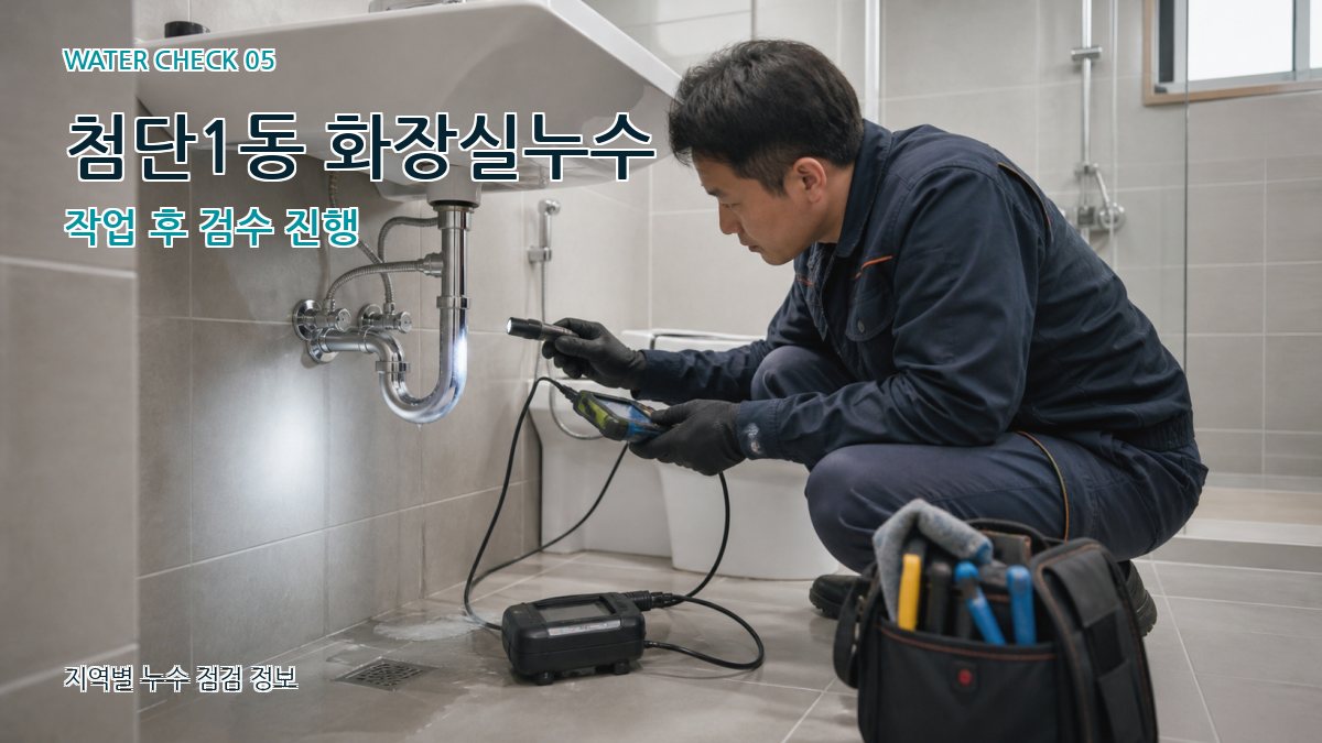 첨단1동 화장실누수 작업 후 검수 진행
