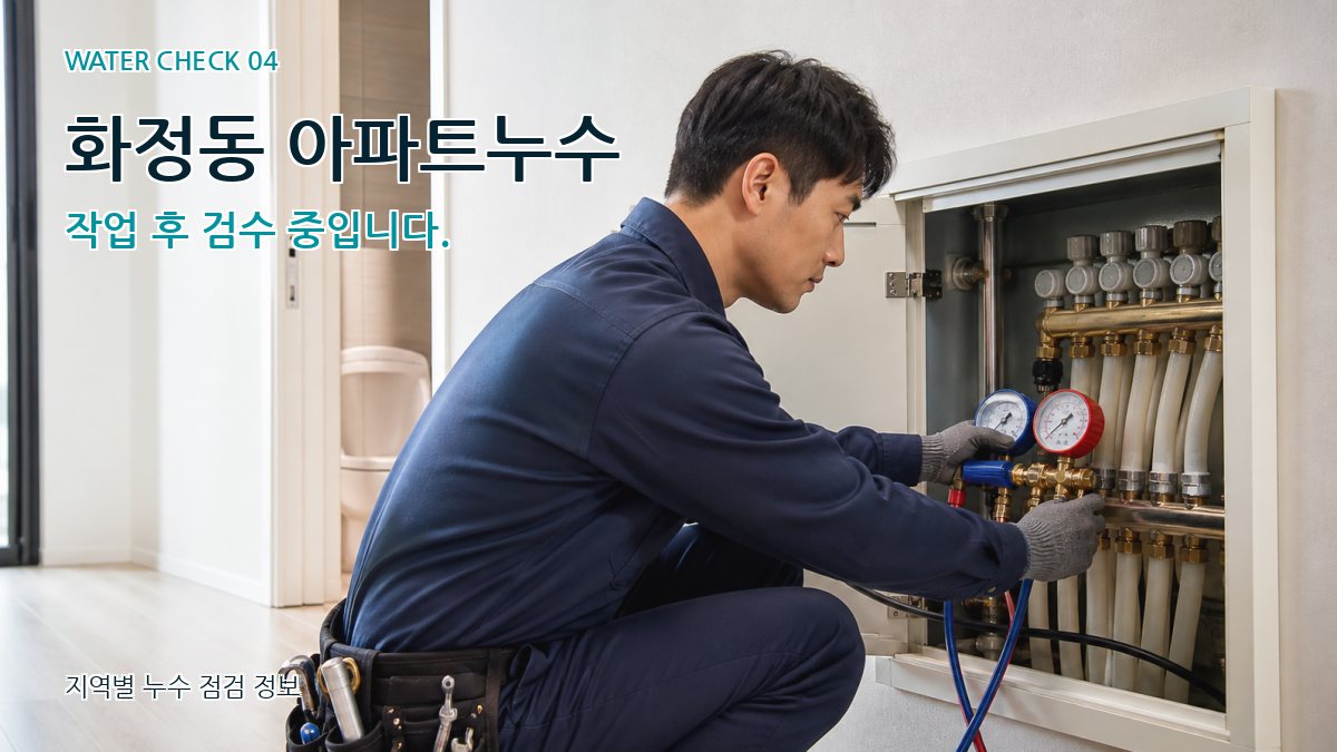 화정동 아파트누수 작업 후 검수 중입니다.