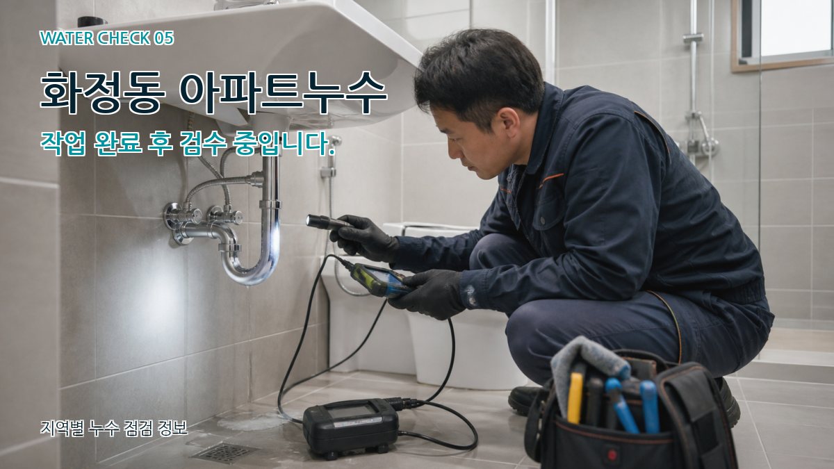 화정동 아파트누수 작업 완료 후 검수 중입니다.