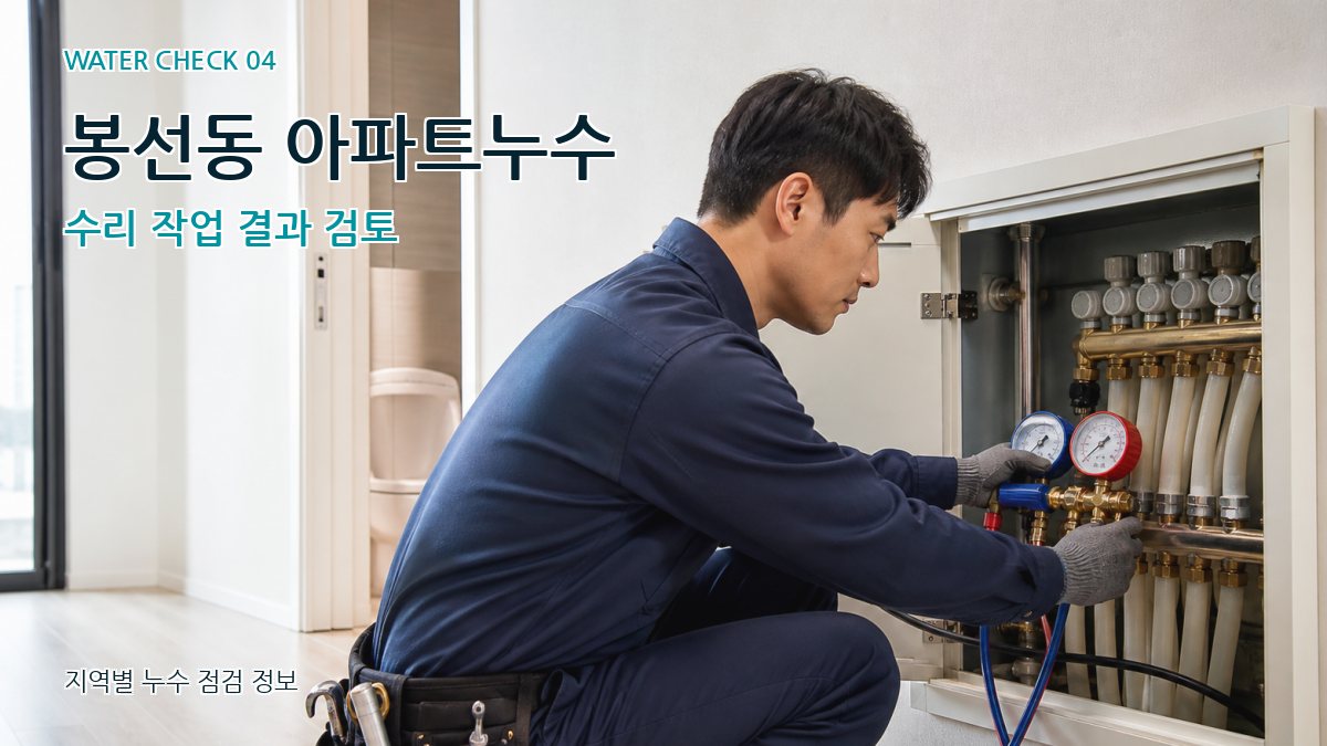 봉선동 아파트누수 수리 작업 결과 검토
