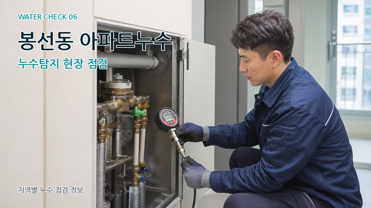 봉선동 아파트누수 누수탐지 현장 점검