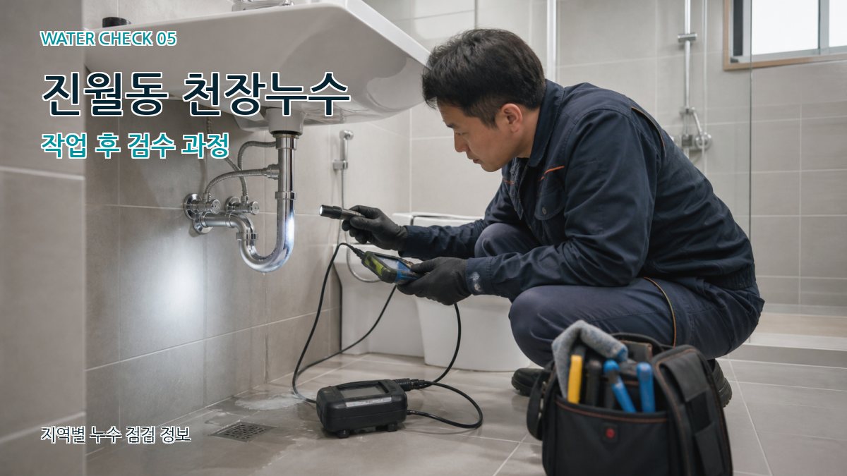 진월동 천장누수 작업 후 검수 과정
