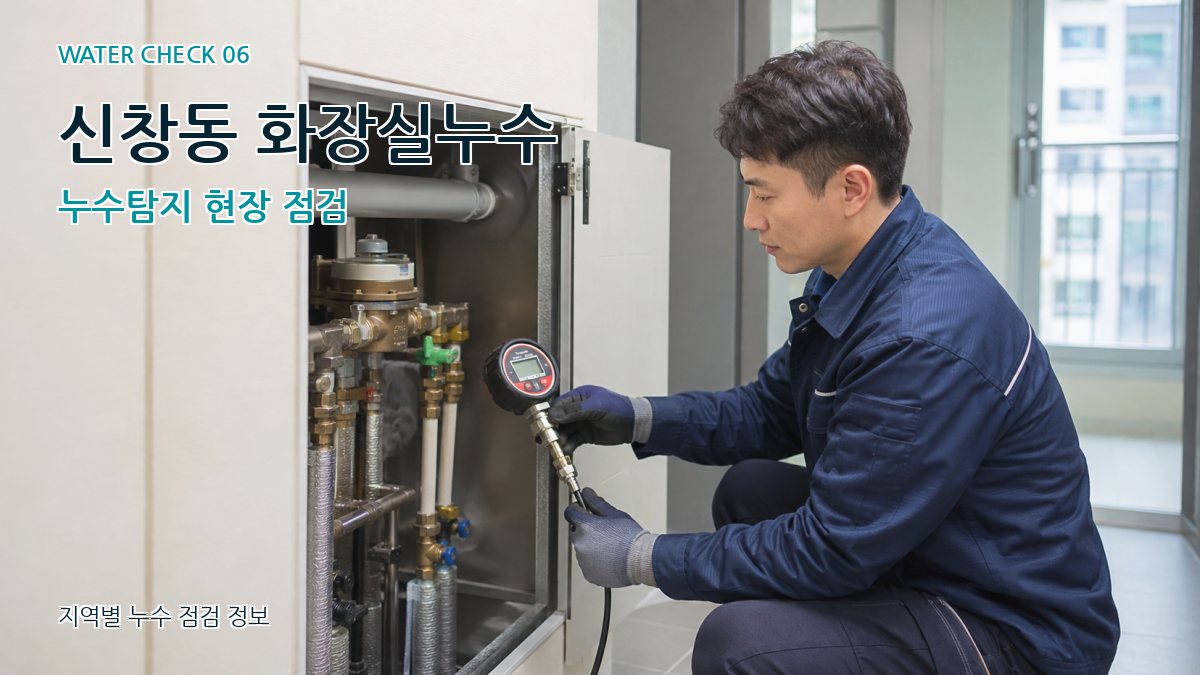 신창동 화장실누수 누수탐지 현장 점검