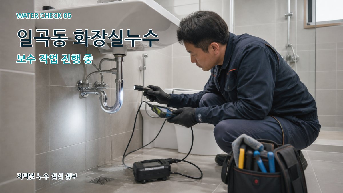 일곡동 화장실누수 보수 작업 진행 중