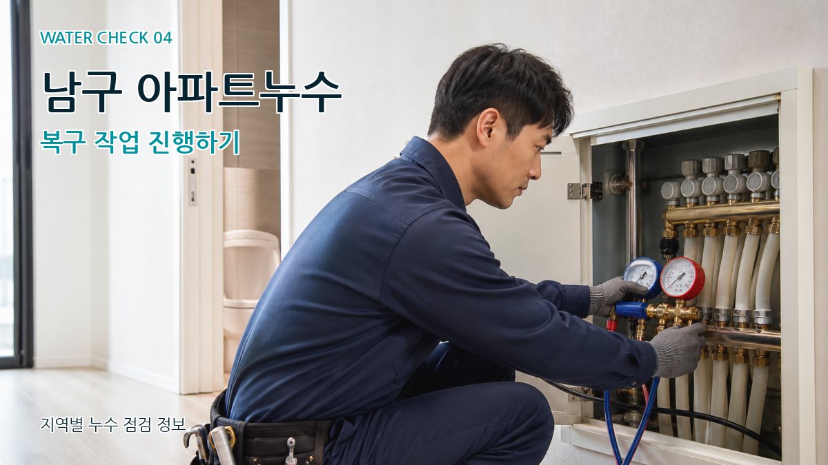 남구 아파트누수 복구 작업 진행하기