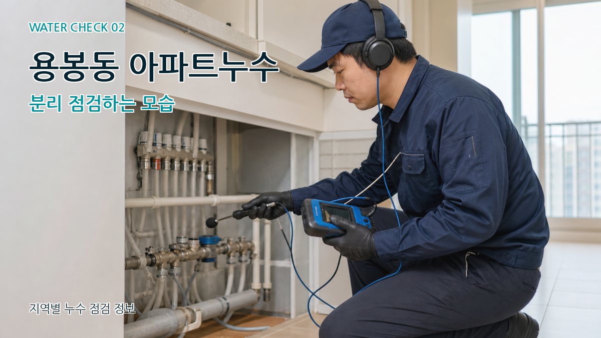 용봉동 아파트누수 분리 점검하는 모습