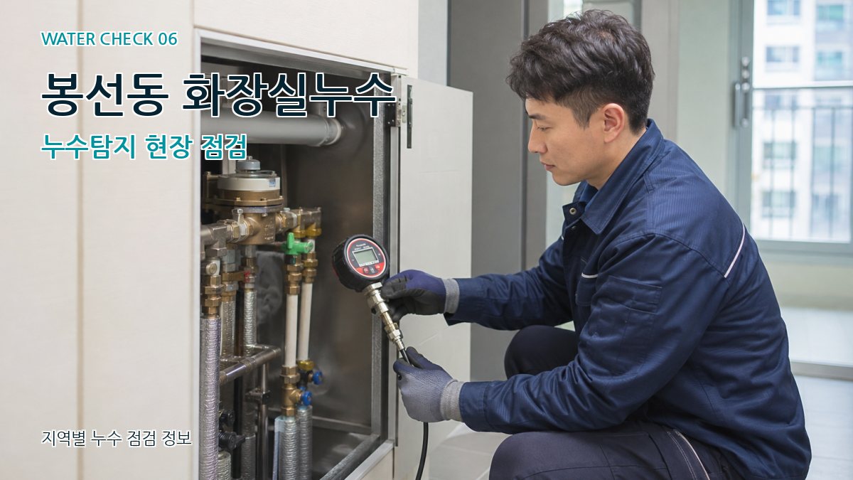 봉선동 화장실누수 누수탐지 현장 점검