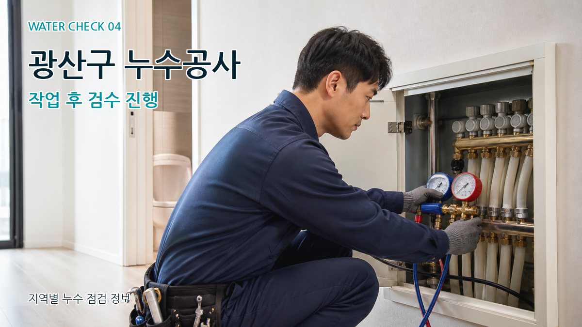광산구 누수공사 작업 후 검수 진행
